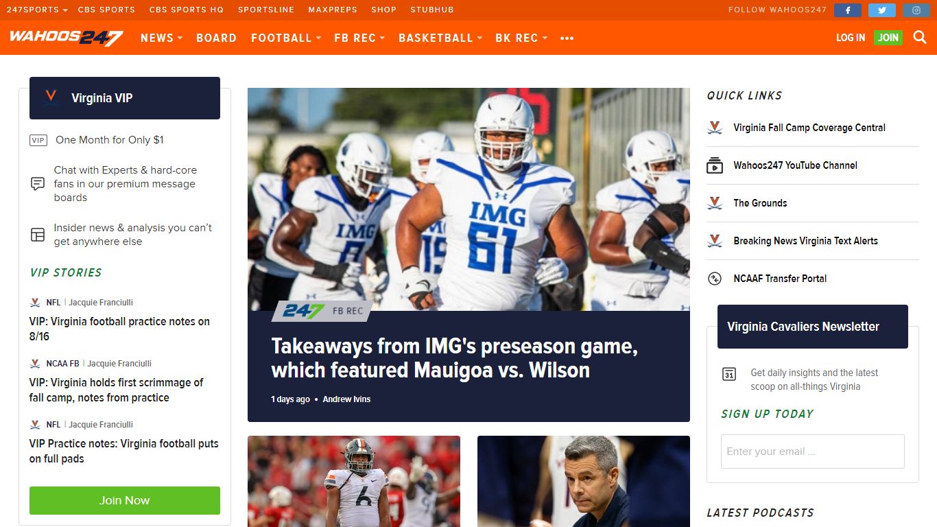 Wahoos247 Home - Virginia Cavaliers Football & Recruiting - 247Sports